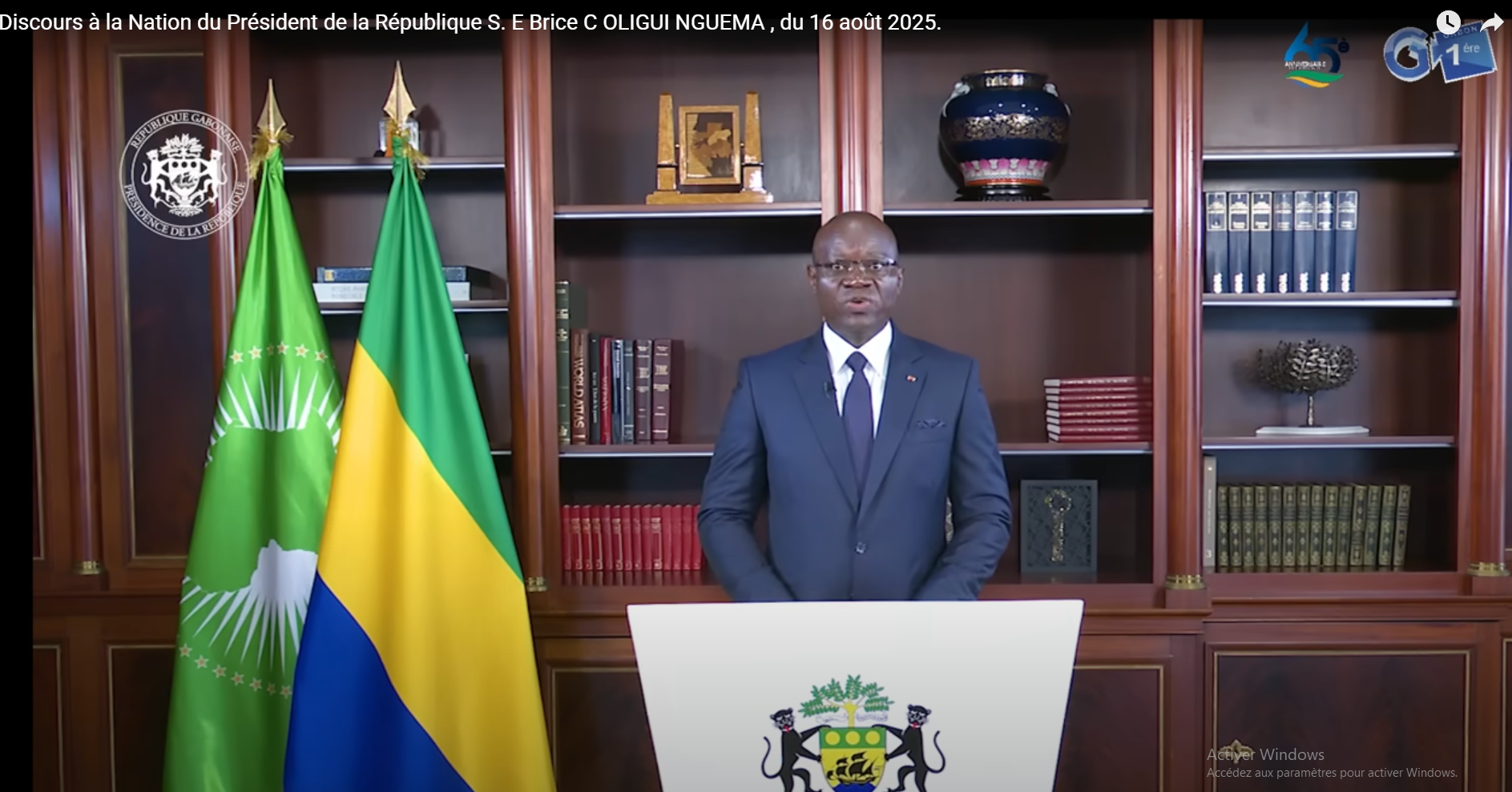 Discours à la Nation du Président de la République S. E Brice C OLIGUI NGUEMA , du 16 août 2025